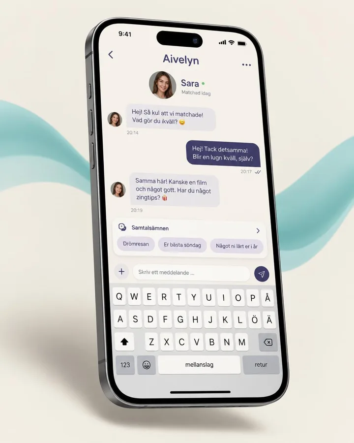 Mobil som visar samtalsämnen i chatten