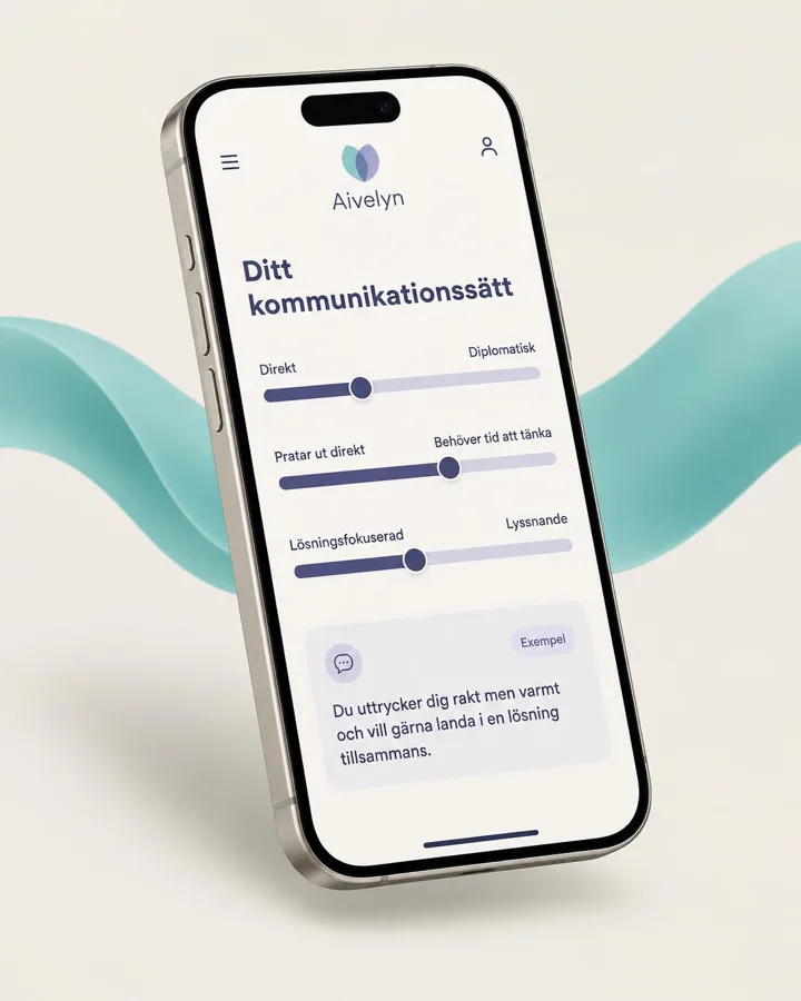 Mobil som visar kommunikationssättet i Aivelyn